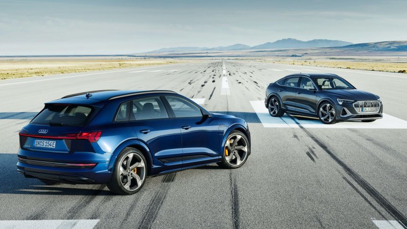 audi e tron s e tron s sportback show off their sporty new styling